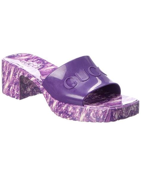 purple gucci platform sandals